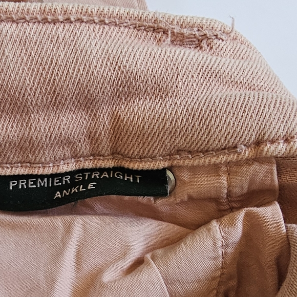 Ralph Lauren Premier Straight Ankle Raw Hem Denim Jeans in Blush Pink Size 12 - Picture 5 of 8